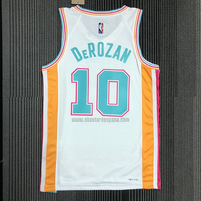Camiseta San Antonio Spurs DeMar DeRozan NO 10 Ciudad 2021-22 Blanco